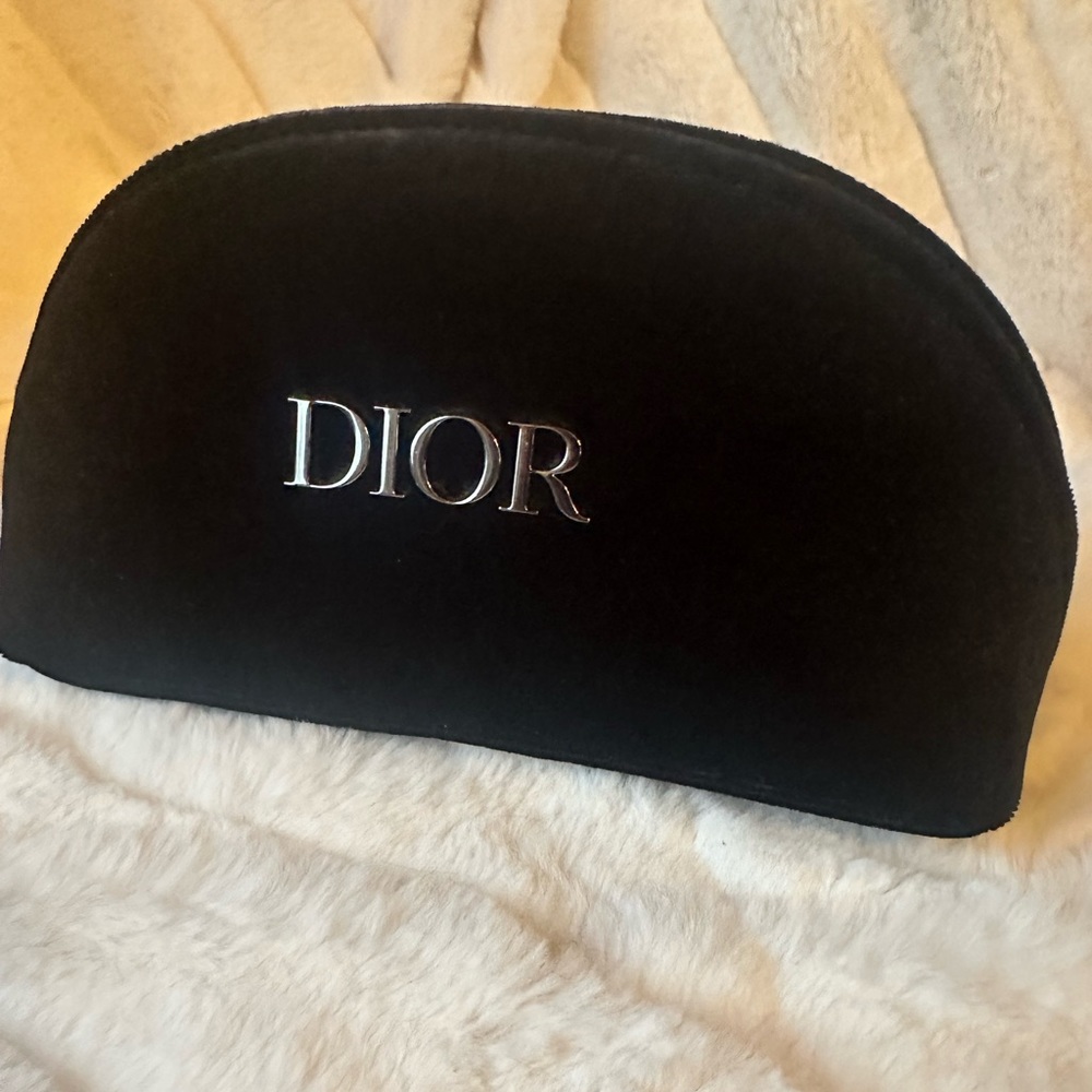Dior cosmetic bag, black velvet.